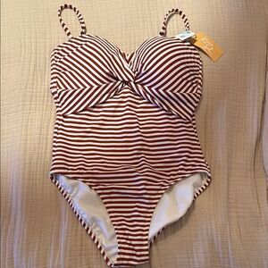 Kona Sol Red and White One Piece Swimwear